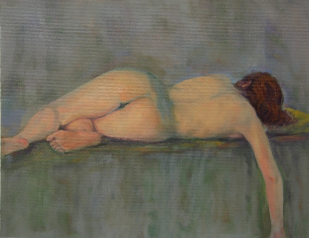 "Michelle in Repose"  Oil on panel 12" x 16" SOLD